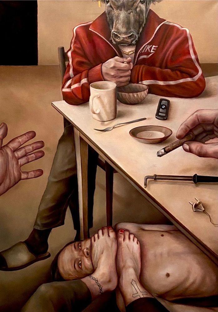 Сатана и Иисус заставляют художника замолчать