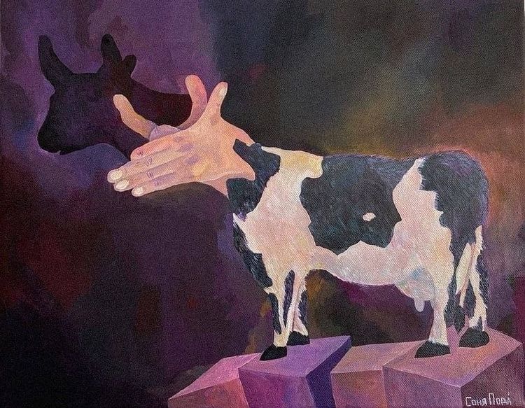 hand cow